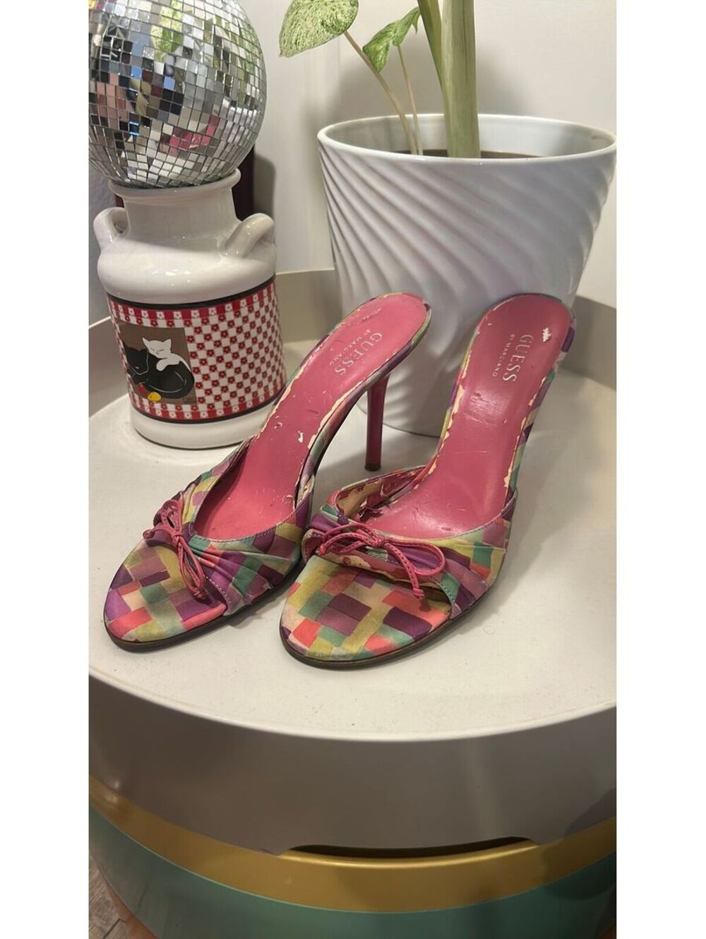 Y2K RARE Guess Pink Rainbow Heels
